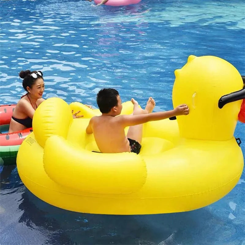 Thickened Swimming Pool Floating Bed Air Mattress water toys PVC infltable big yellow duck floating mat Floating Row
