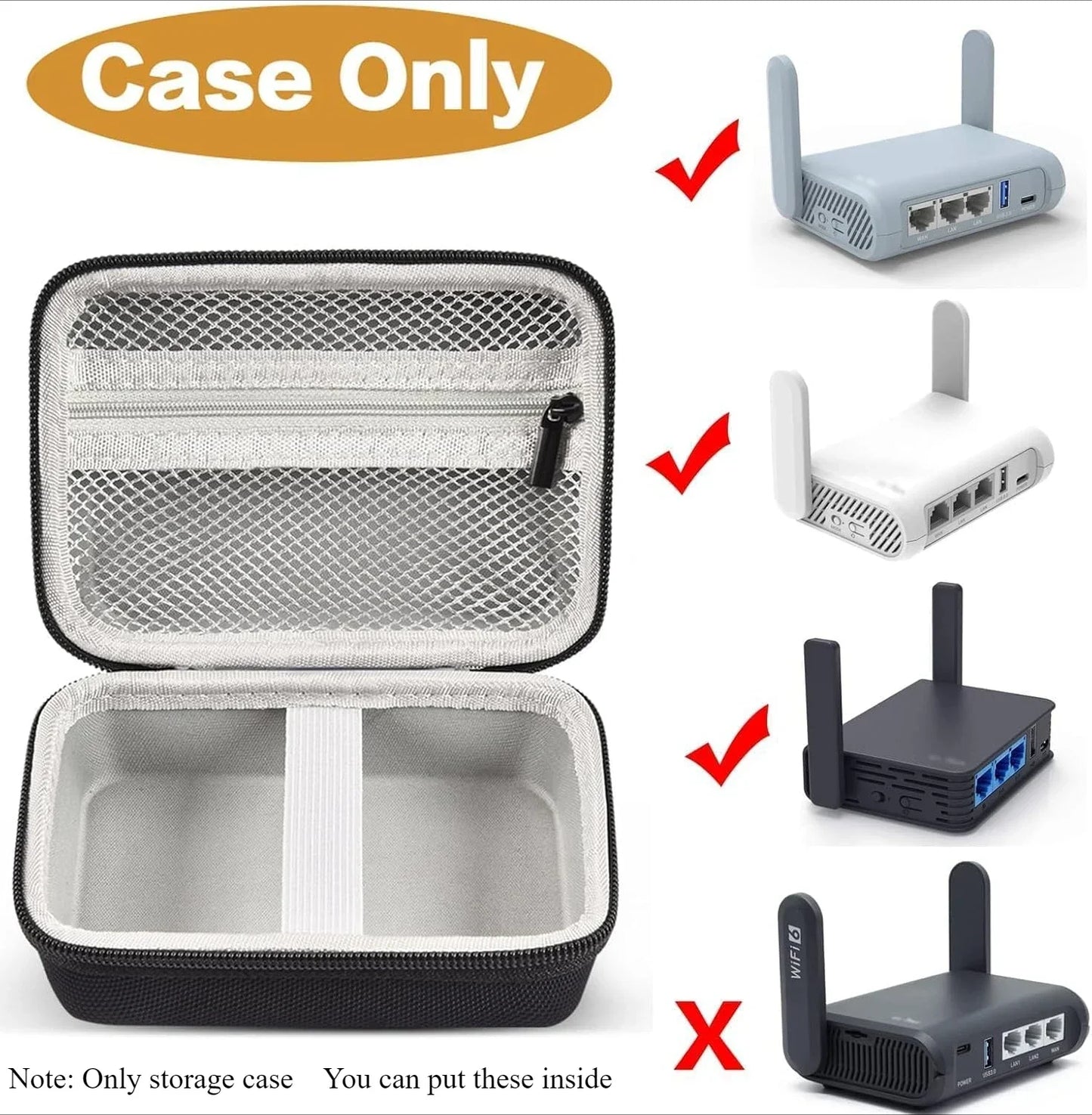 (CASE ONLY) Case Compatible with GL SFT1200/ MT3000/ MT1300/ A1300/ AR750S-Ext Wireless Travel Router, Portable WiFi Storage