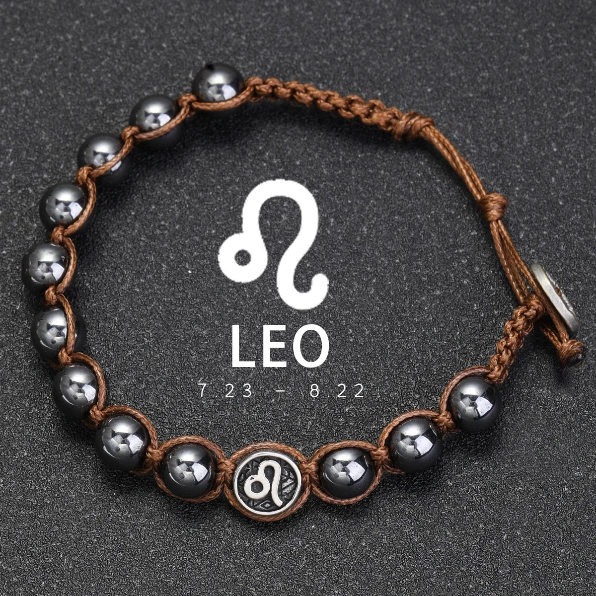 12 Constellation Bracelet Stainless Steel Accessories Handmade Bracelet 8mm Hematite Beads Men's and Women's Bracelet Jewelry