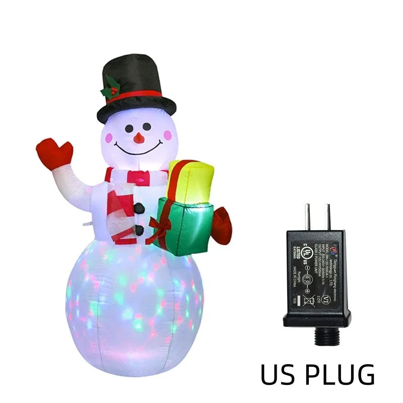 1.5M Inflatable Christmas Snowman，inflatable toys，Rotating LED Lights, Outdoor Patio Christmas Decorations, Festive Display
