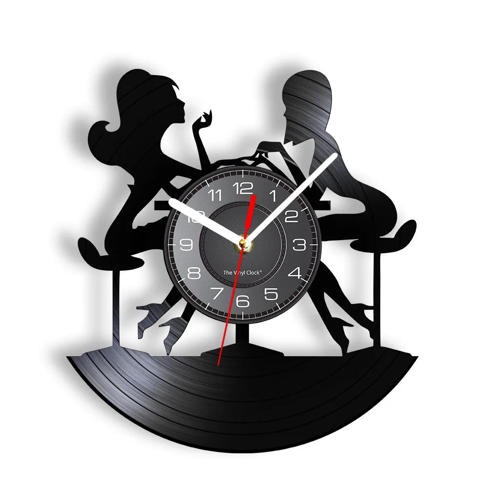Manicure Design Wall Clock Fashion Beauty Store Wall Art Salon Vinyl Record Wall Clock Beauty Home Decor Gift For Her