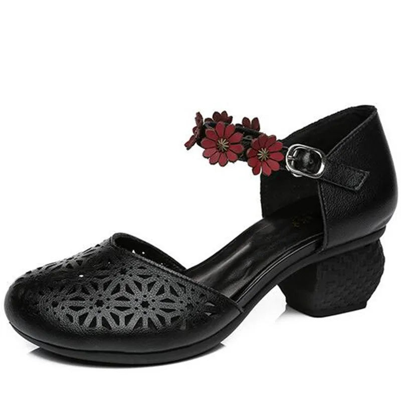 2023 Best-selling New Elegant Fashion Sandals Summer Women Sandals Flowers Cow Leather Sandals Wedges Wedding Shoes Women Shoes