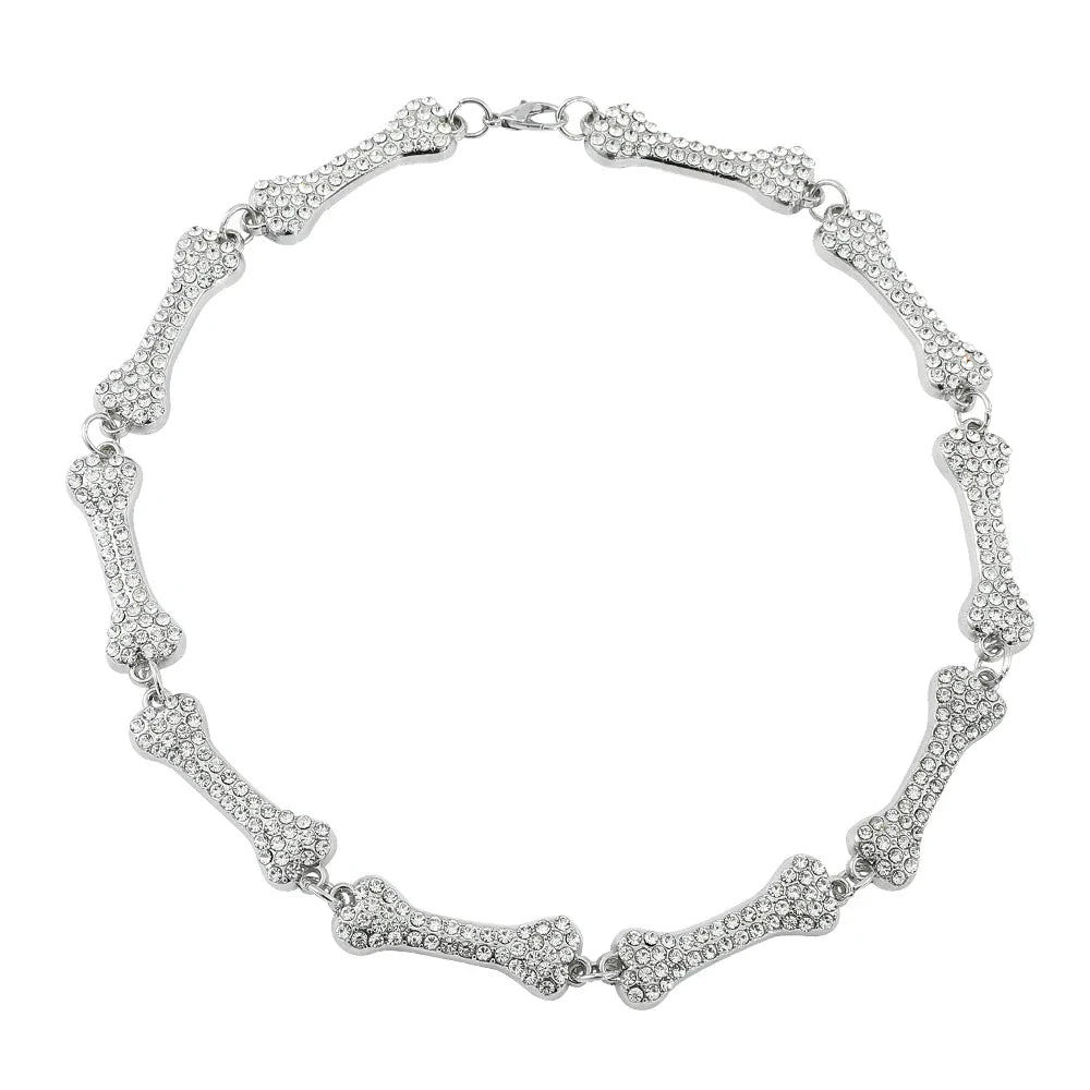 Aesthetic Ins Wind Shiny Rhinestone Clavicle Necklace Women Choker Gothic Punk Jewelry Hip Hop Bone Collar Necklaces Gifts