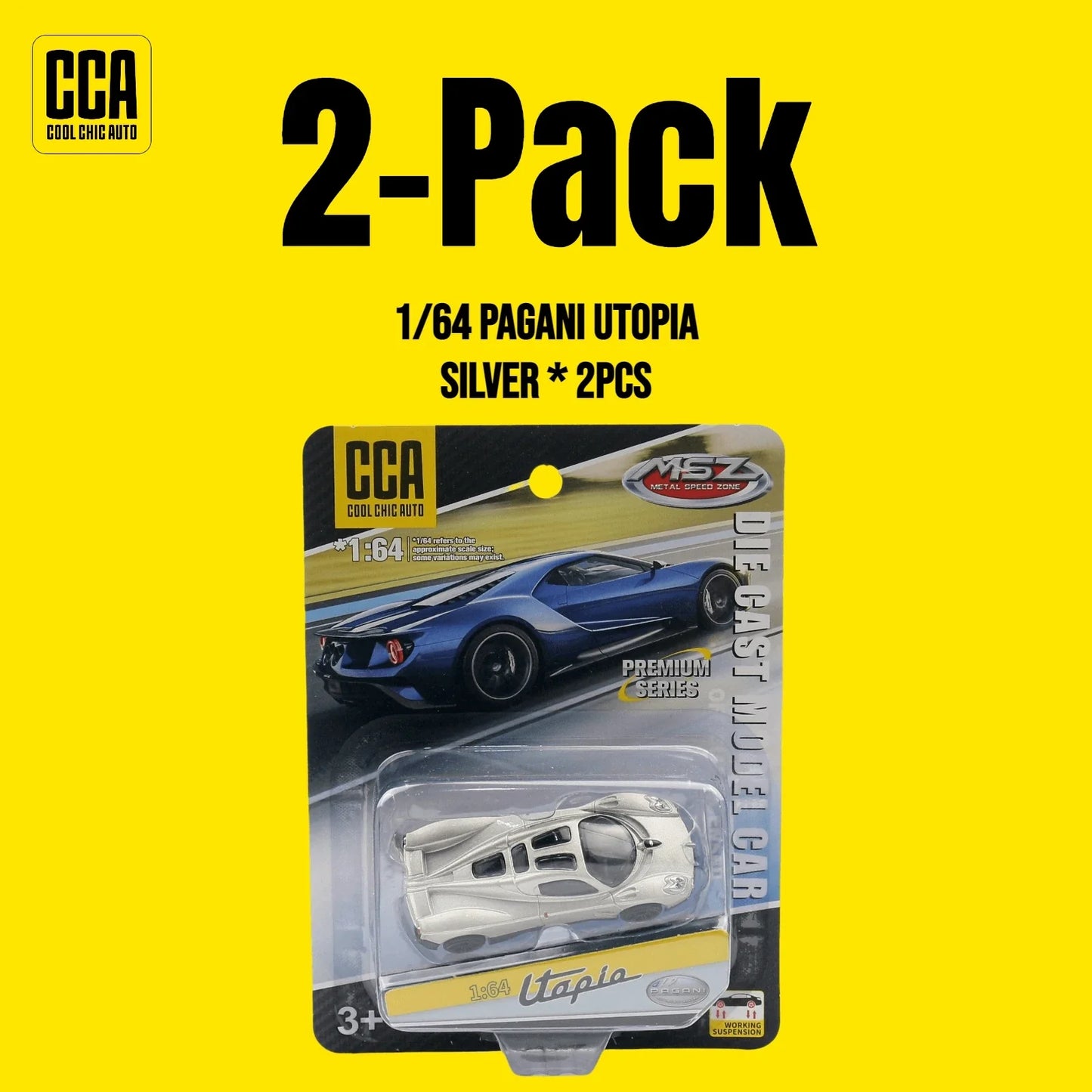 CCA 1/64 Series Pagani Utopia Toy Car Model Diecast Alloy Vehicle Miniature Free Wheels Collection Gift for Children Boys Kid