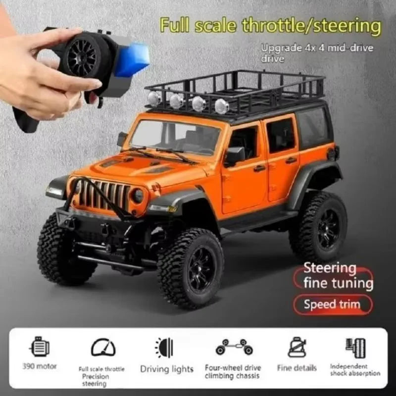 MN128 Full Scale RC CAR Model Remote Control Car Wrangler Jeep 4WD Climbing Car Simulation Off Road Vehicle Toy VS MN168