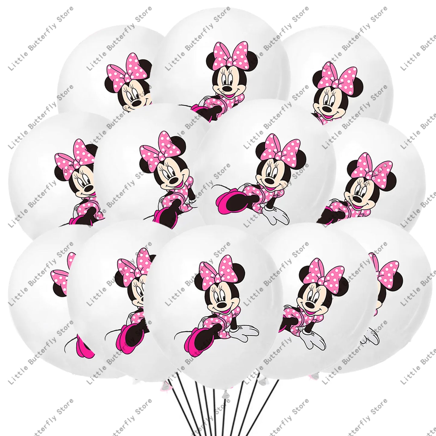 Disney 10/20/30pcs 12 Inch Pink Minnie Mouse Latex Balloon Party Supplies Party Balloon Balloons for Birthday Party Decorations