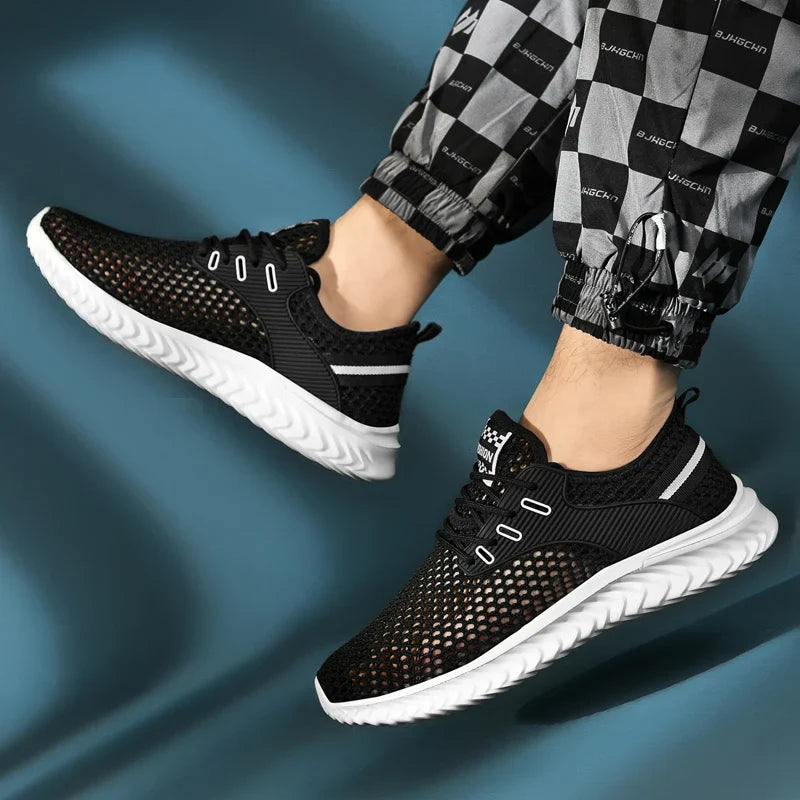 Men's and Women's Fashionable Sports Shoes, Breathable and Lightweight Casual Tennis Shoes, Hollow Mesh Men's Running Shoes