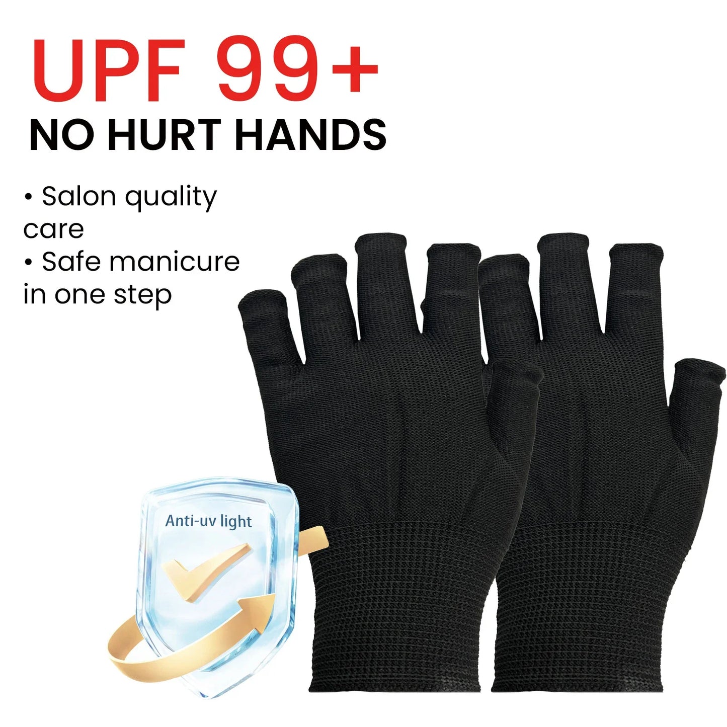 EELHOE UV Gloves for Nails Professional UPF99+ UV Protection Gloves for Nail Art Design Manicures Anti-black UV Light Gloves