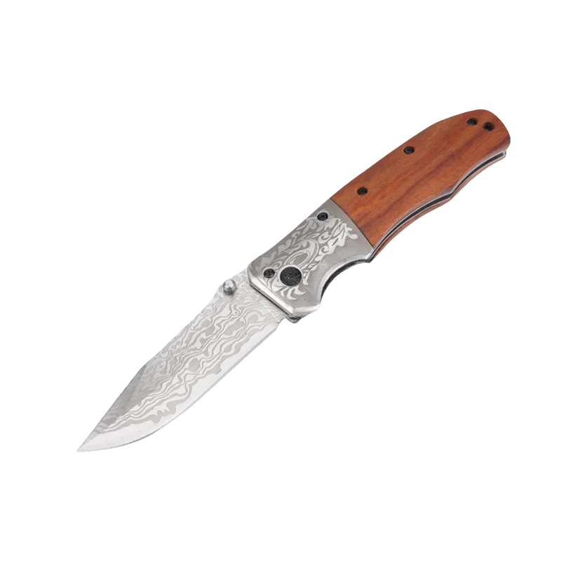 Folding knife, wooden handle, portable pocket knife, sharp, high-end fruit knife, for outdoor use, high hardness knife