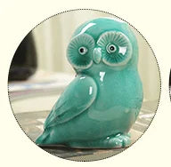 Ceramic handicrafts modern owls statue living room animal ornaments owl crafts home decor  figure 4 style optional~