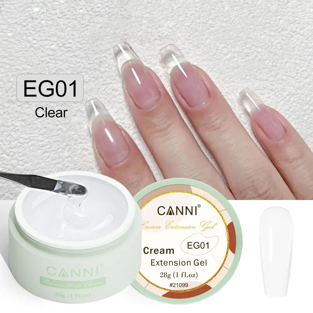 CANNI NEW 28g Cream Extension Gel White Clear French Nail Art DIY For Quick Prolong Nails Finger Form Manicure Tips Tools