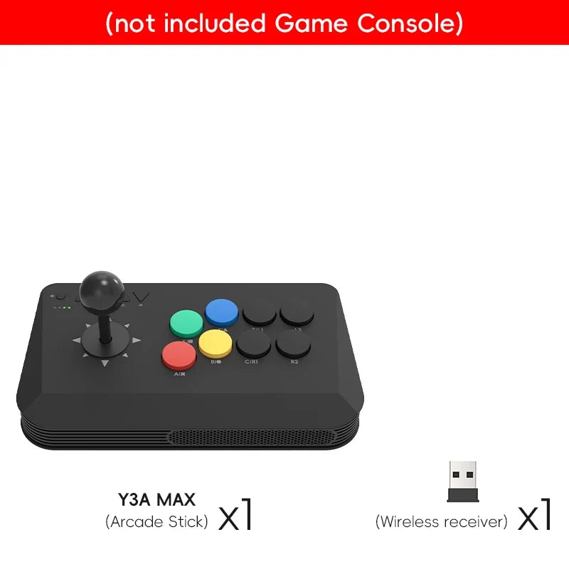 DATA FROG Y5A Wireless Arcade Fight Stick Game Controller with 2.4G Receiver & Wired Mode For Switch 2 / Windows PC