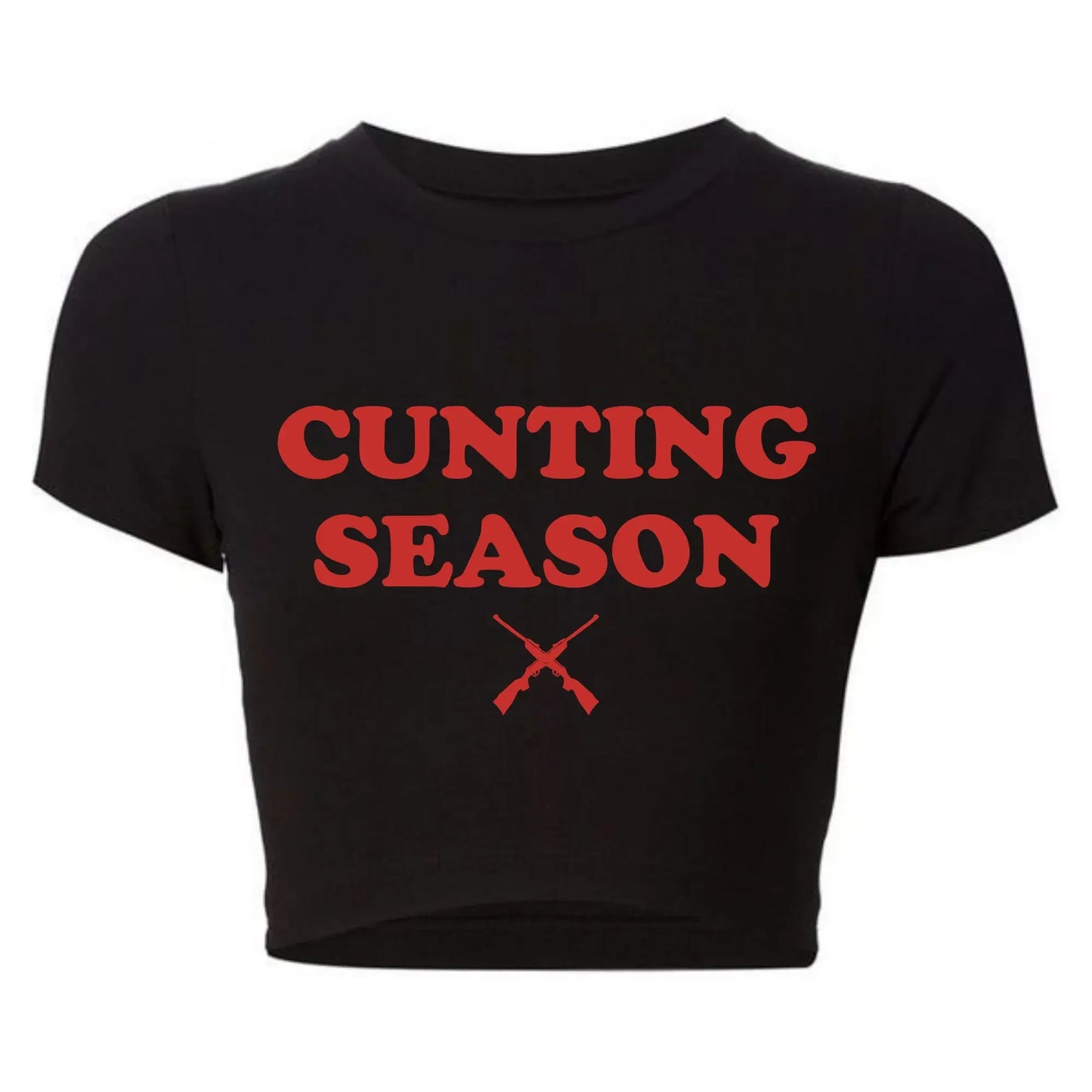 Cunting Season Hunting Counting Season Funny T-Shirt  Women Sexy Club Wear Outfits 2000s Grunge Crop Top Baby Tee Dropshipping