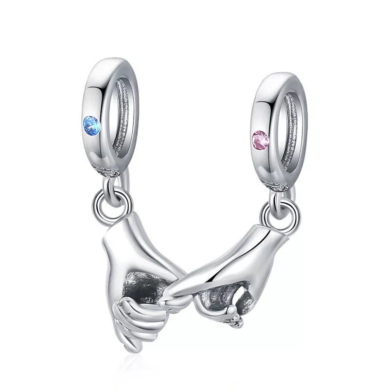 WOSTU 925 Sterling Silver Evil Eyes Charms Fatima Hand Hamsa Vintage Pendants For Women  Heart Beads Fit DIY Bracelets Necklaces