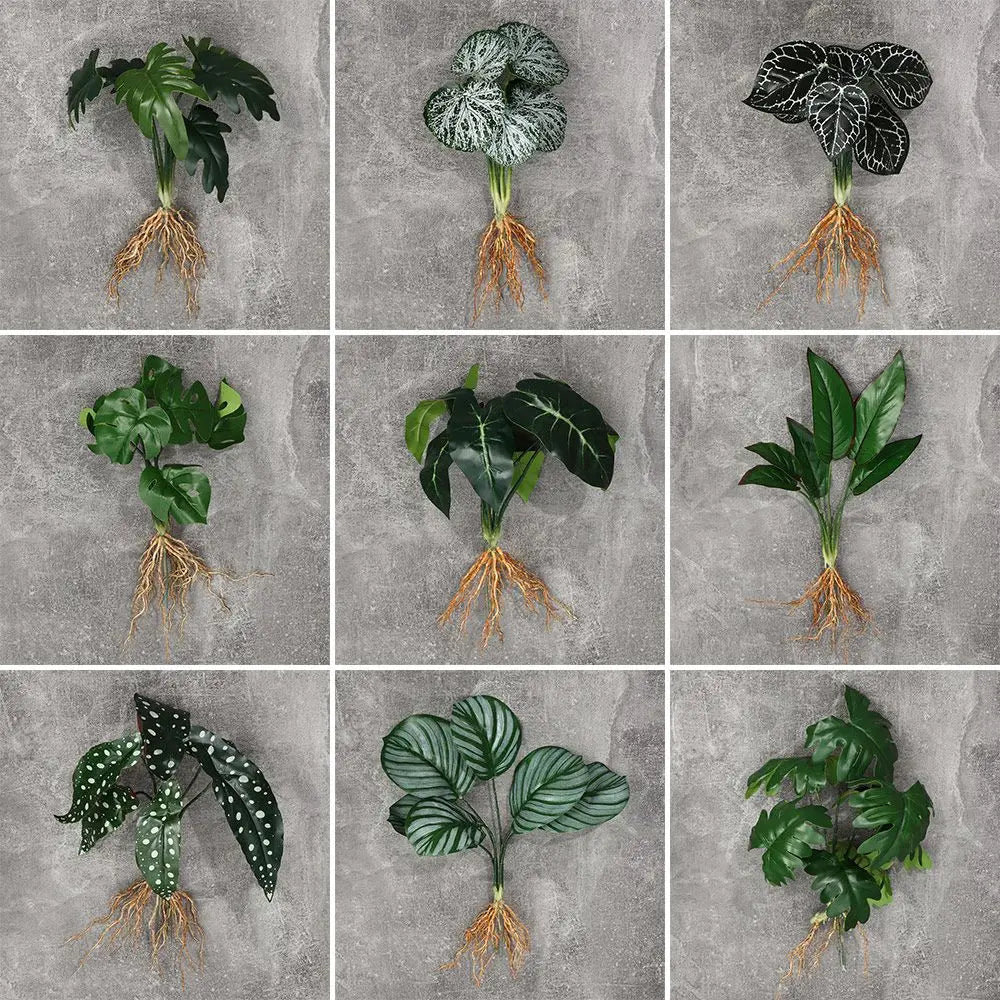 Home Decoration Desktop Ornament Party Supplies Simulation Greenery Plant Wall Artificial Hydroponic Plants With Root