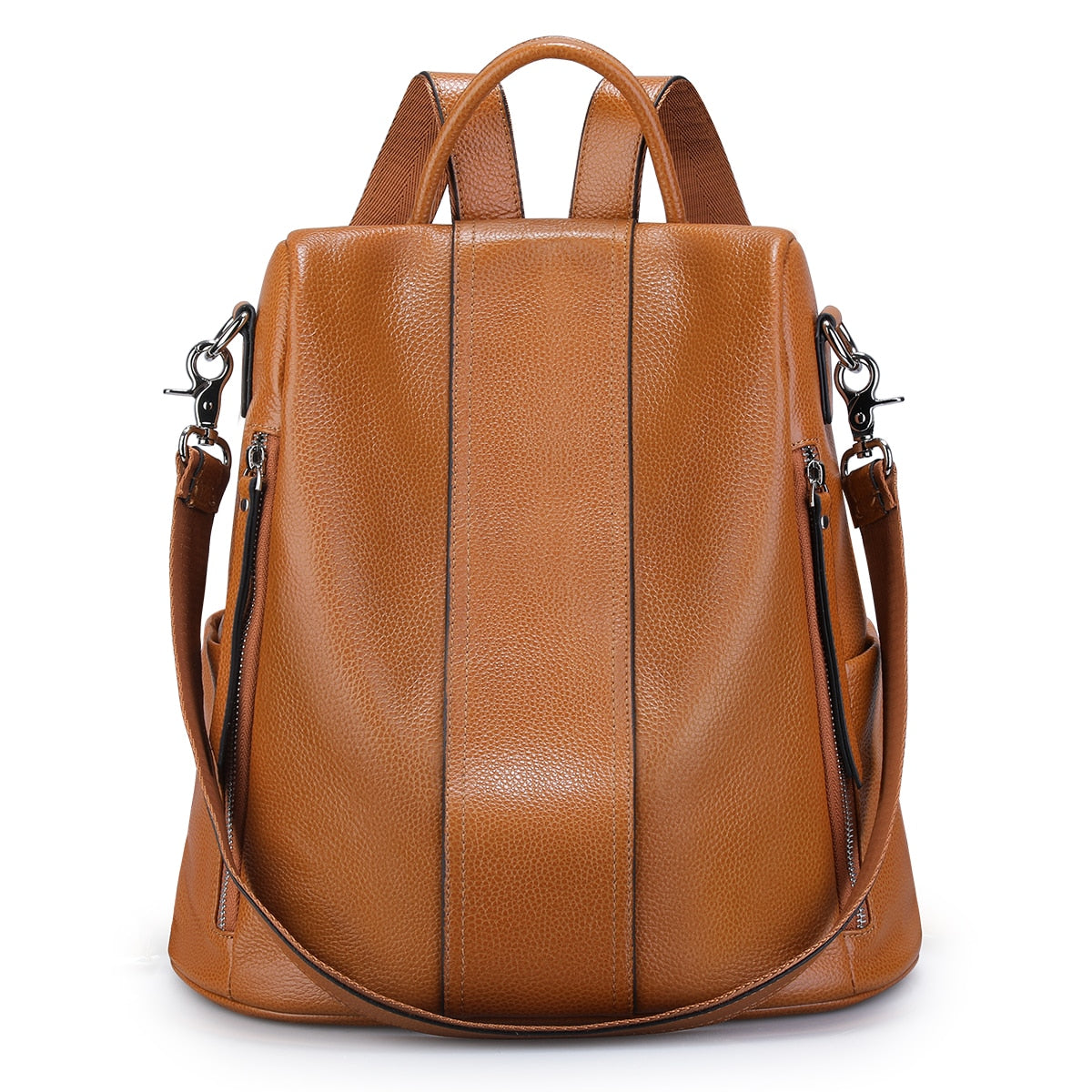 S-ZONE Women Soft Leather Backpack Antitheft Rucksack Ladies Shoulder Bag Medium