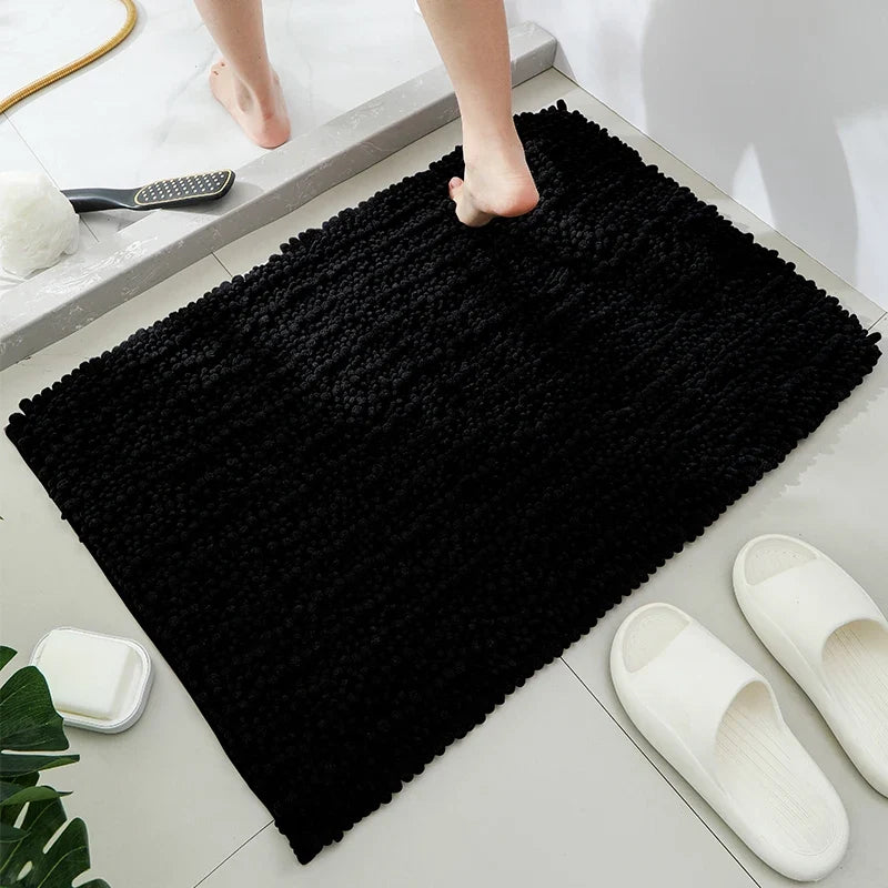 1 piece bathroom carpet bath mat, non-slip super thick lotus pine soft chenille door mat, fluffy foot mat, indoor solid color do