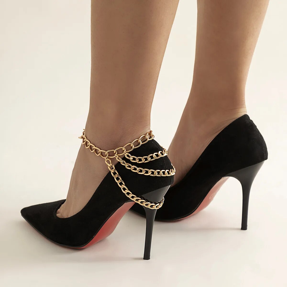 New 1 PC Multilayer Link Chain Tassel Anklets for Women Bracelet on the Leg Decoration on Foot Sandals Beach Accessories
