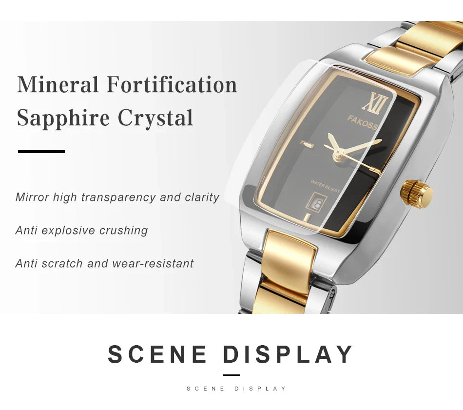WWOOR Luxury Woman's Watch Elegant Waterproof Stainless Steel Watch for Ladies Dress Square Quartz Women's Watches Reloj mujer