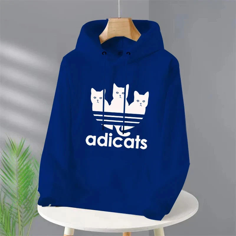 Women's Luxury Fashion Hoodies Long Sleeve Pullover Sweatshirt Unisex Adicats Print Hoodies Casual Streetwear For Men's Clothing