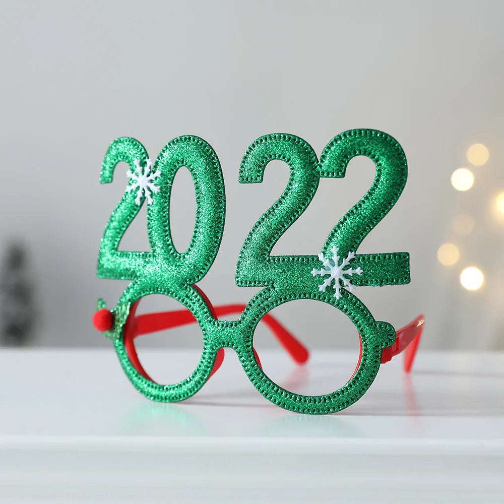 1 Pack Merry Christmas Glasses Santa Claus Snowman Antlers Christmas Tree Christmas Decoration Photo Prop Children New Year Gift