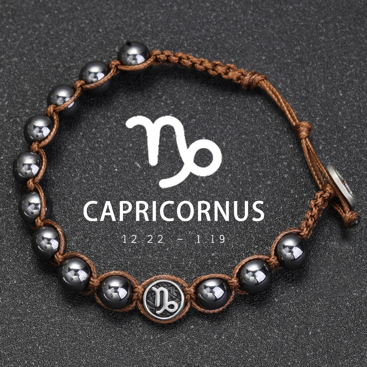 12 Constellation Bracelet Stainless Steel Accessories Handmade Bracelet 8mm Hematite Beads Men's and Women's Bracelet Jewelry