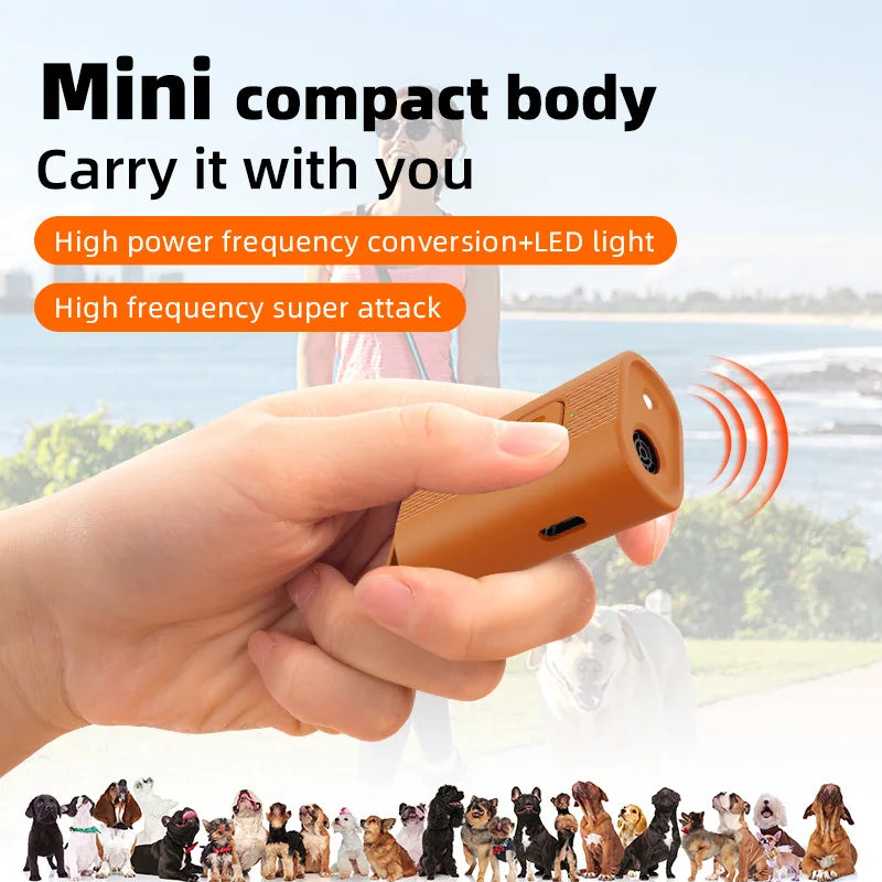 Portable, Rechargeable Dog Training Anti-Barking Device with LED Light (Non-Shock Warning Device)