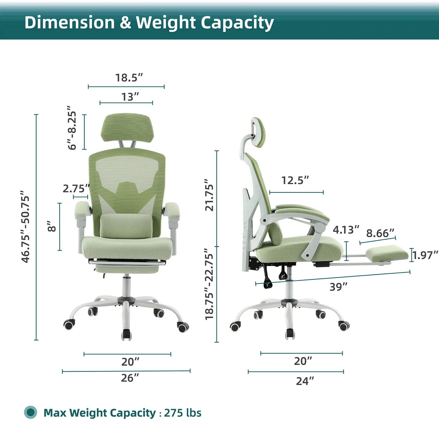 Ergonomic Reclining Mesh Living Room Rocking Chair  Swivel   Lumbar Support