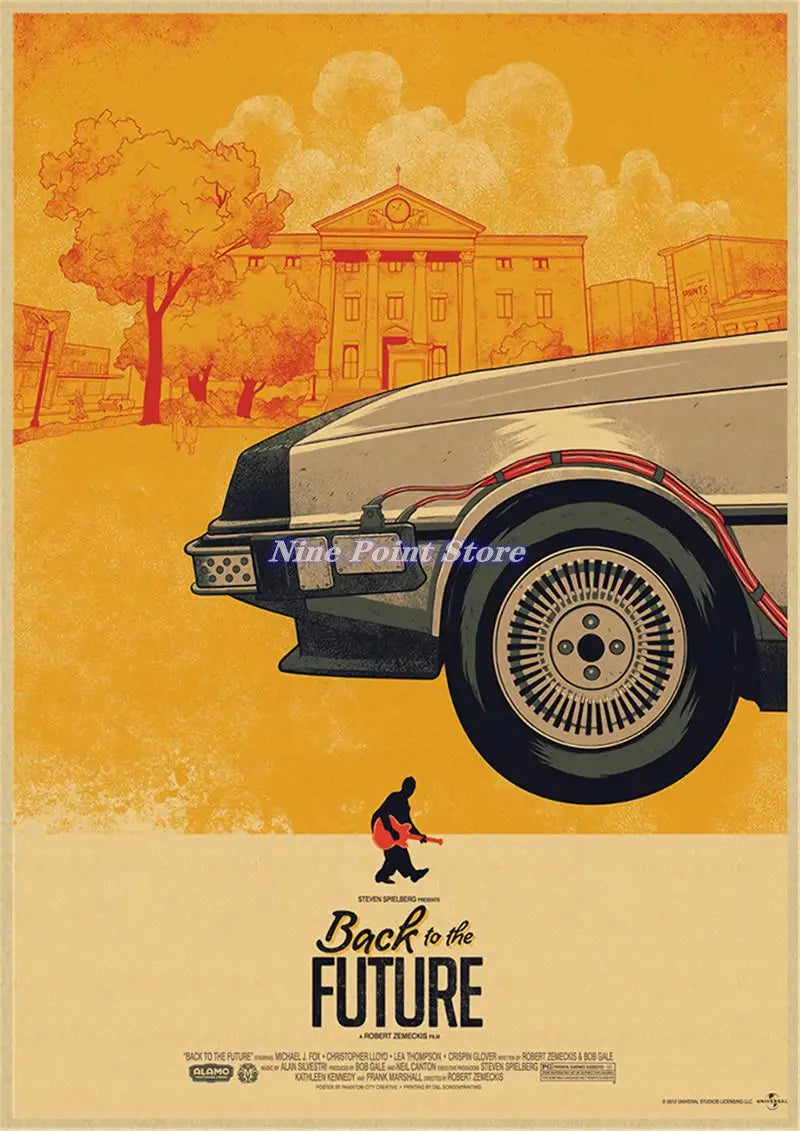 Back to The Future Retro Kraft Poster Decorative DIY Wall Canvas Sticker Home Bar Art Posters Decor