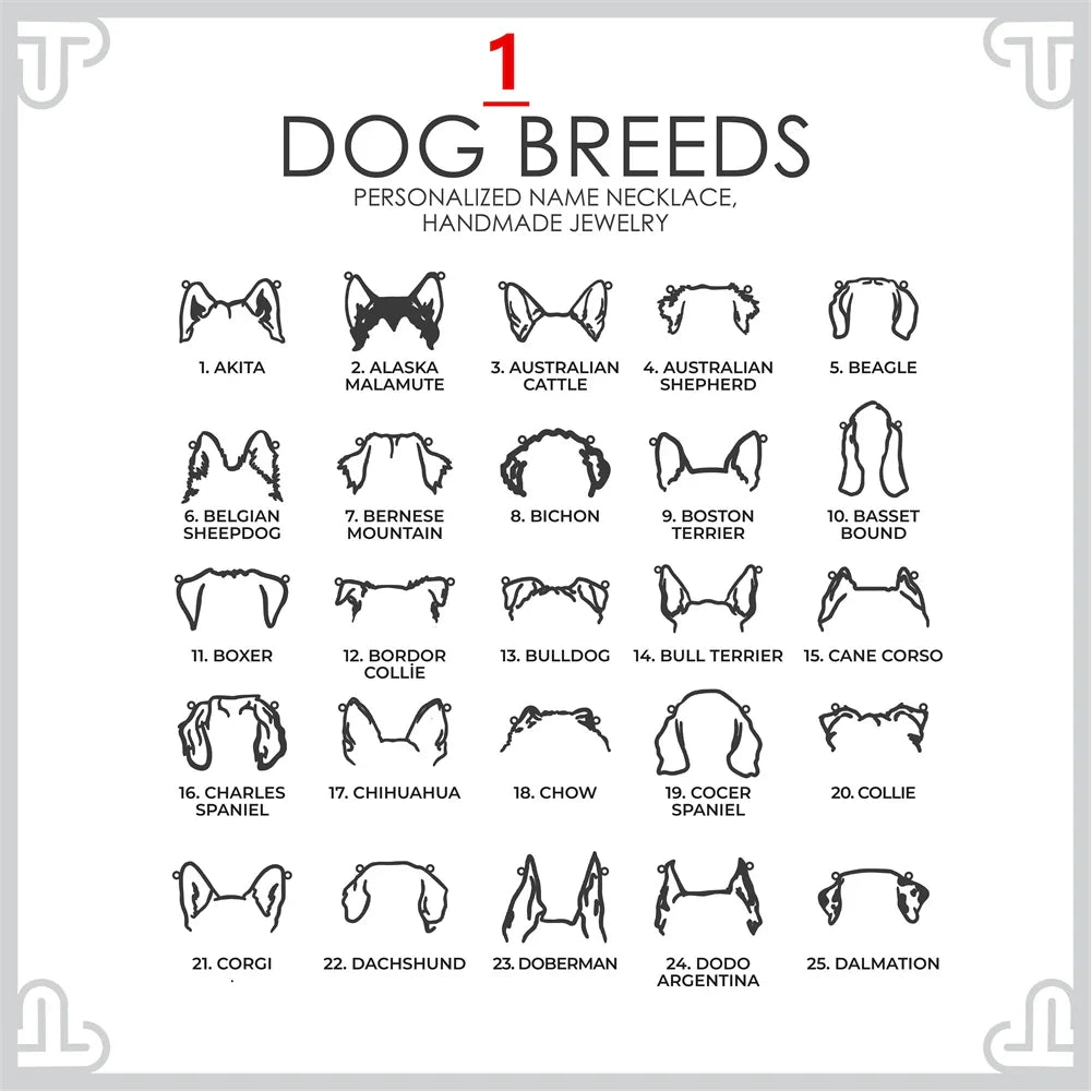 Multiple Dog Ear Personalized Name Necklace Custom Pet Jewelry Memorial Gift For Women Dog Head Stainless Steel Choker Necklaces