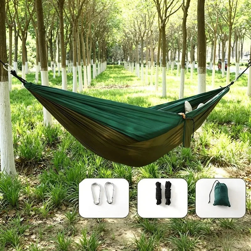 Camping Hammock Lightweight, Portable Hammocks Parachute Hammock with Two Tree Straps, Single or Double Travel Camping Hammocks