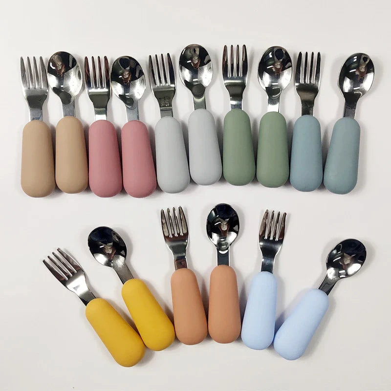 EtherealBe Stainless Steel Baby Utensils Set - Colorful & Safe