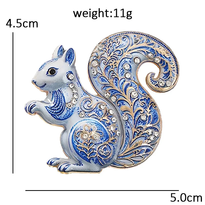 Wuli&baby Blue-and -White Porcelain Collection Animal Brooches For Women Unisex Goat Cat Butterfly Birds Party Office Brooch Pin
