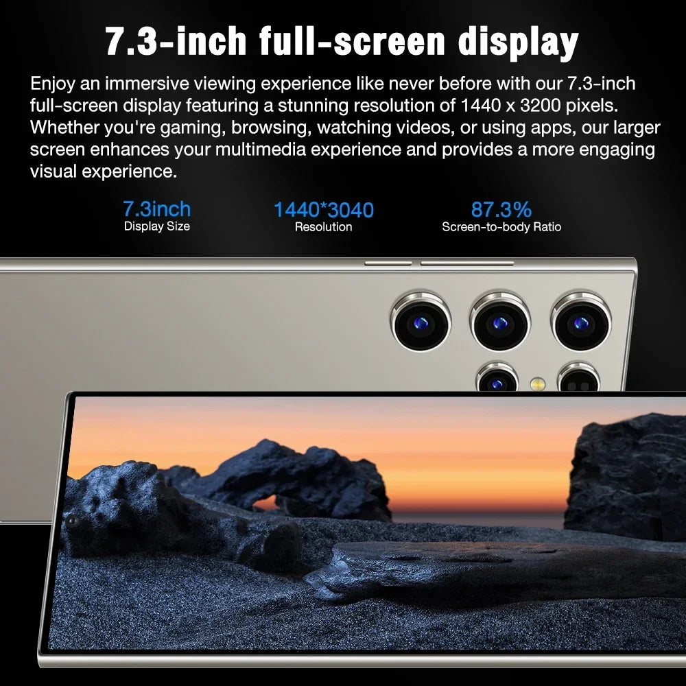 2025 New S24 Ultra 7.3HD Original Smartphone Global Version 4G 5G Dual SIM Cellphones Android14 Cell Phone 8000mAh Mobile Phones