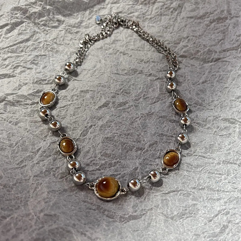 EtherealBe Y2K Opal Necklace for Women - Timeless Elegance
