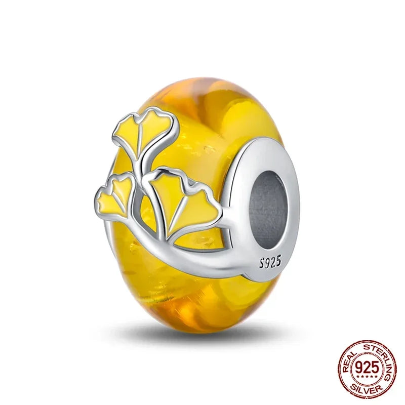 925 Sterling Silver Fashion Bee Honey Jar Sunflower Autumn Series