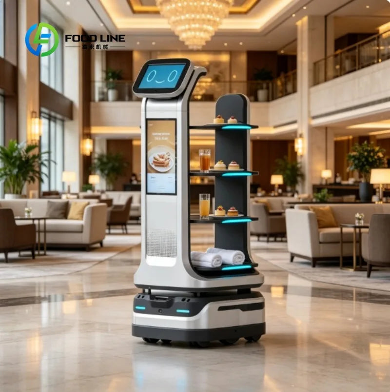 Hotel Welcoming Robots, Food Delivery Robots, Autonomous Obstacle Avoidance, Voice Control Suitable for receiving guests