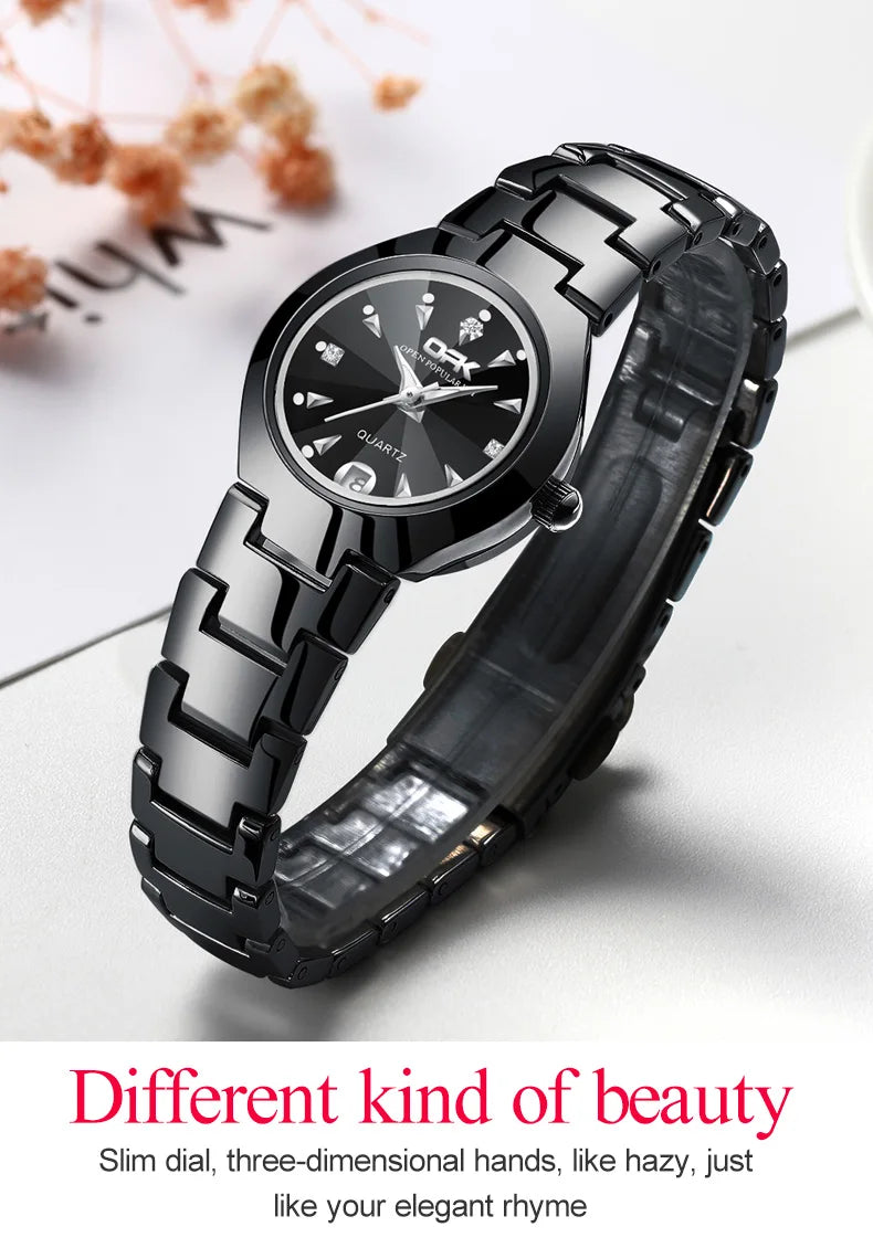 OPK 8105 Women's Watches Luxury  Original Wristwatch for Girl Waterproof Luminous Ladies Watch Fashionable Zircon Scale Date