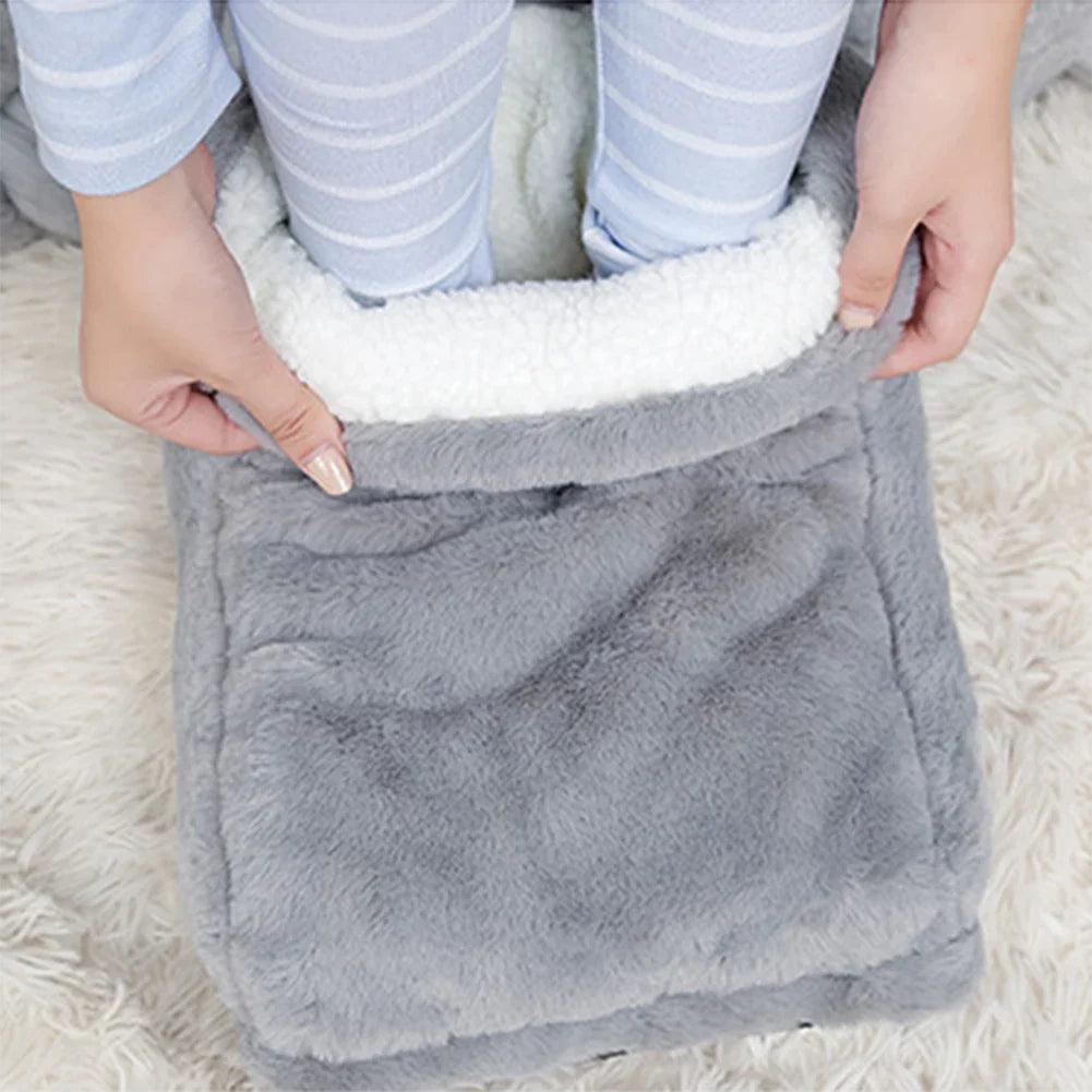Electric Foot Heating Pad Winter Foot Warmer Soft Plush Heating Shoes Bedroom Slippers Household Foot Warming Mat Foot Heater