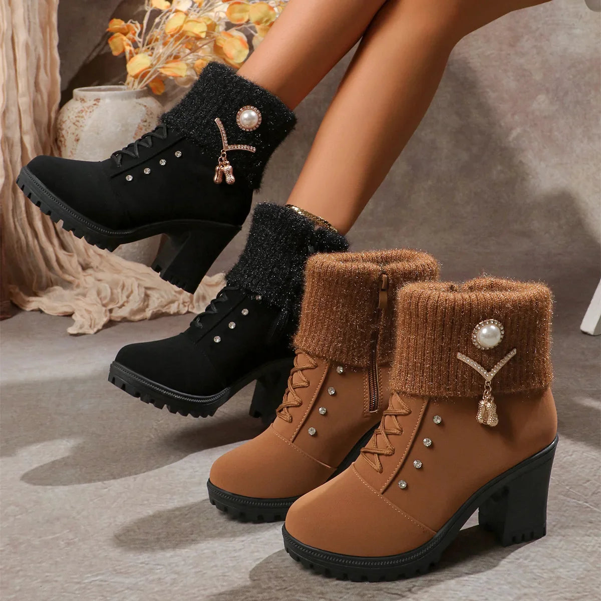 Women Boots Winter Designer High Heels Shoes for Women