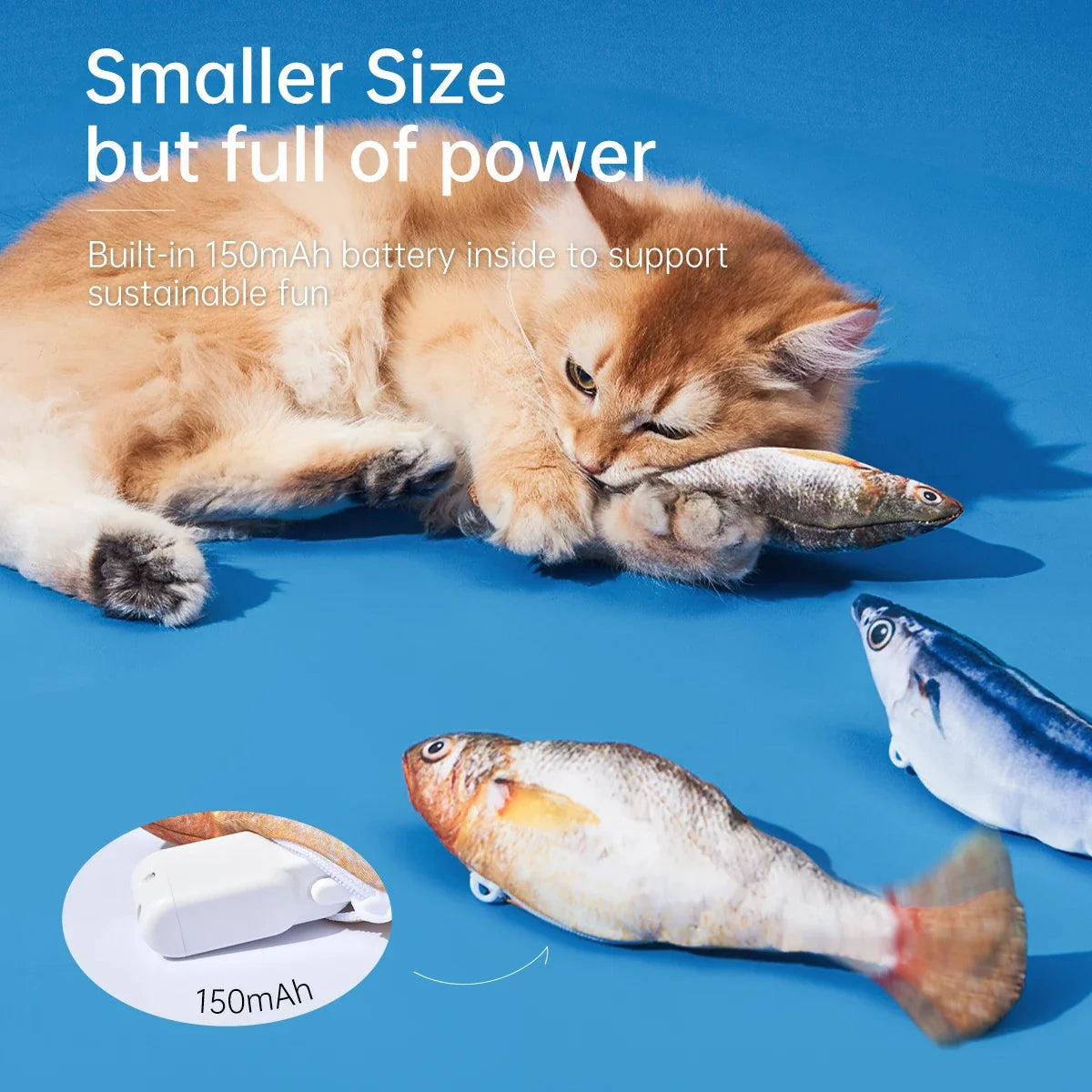 Petgravity 3PCS Electric Fish Pet Cat Toys Catnip Simulation Fish Swing Kitten Dance Fish Toy Funny Cats Playing Supplies USB Charging