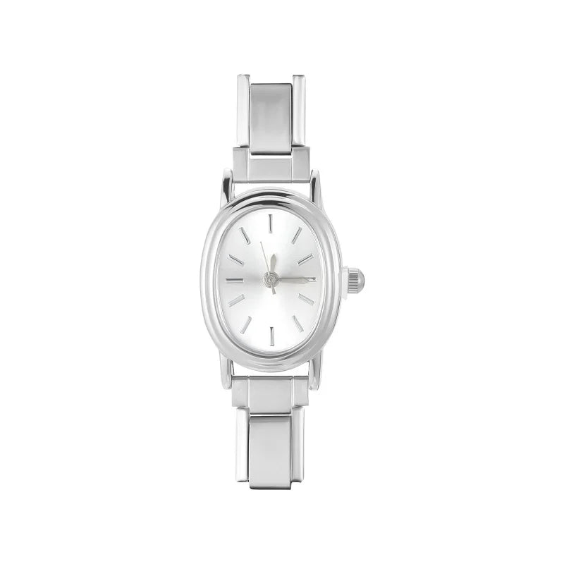 1PC 's Stainless Steel Round Simple Watch Bracelet Bangle for Friend