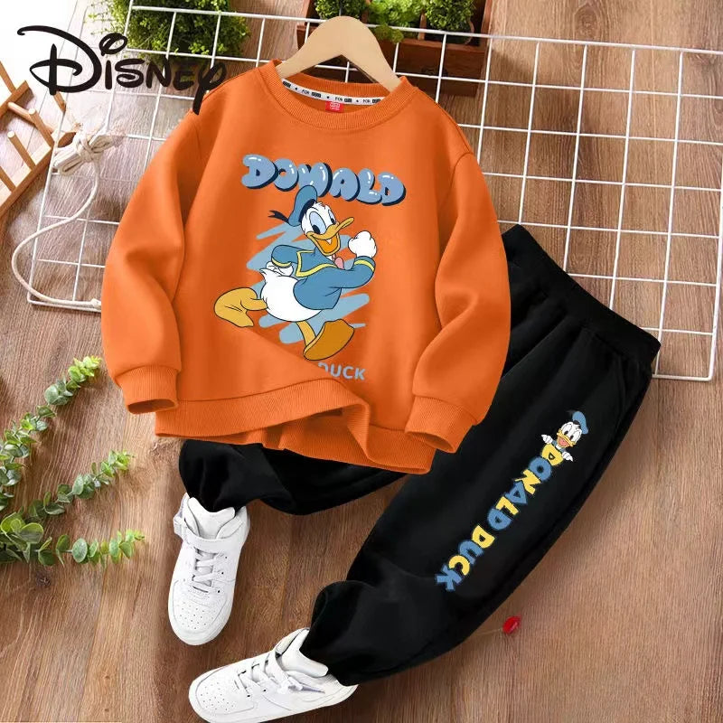 Donald Duck Printing 2Pcs Suit Kid Cotton Tracksuit