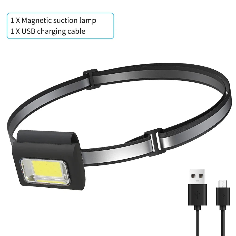 Multifunctional LED Portable Light with Magnetic Charging Light Clothespin Running Light Silicone Work Headlight Dog Chain Light