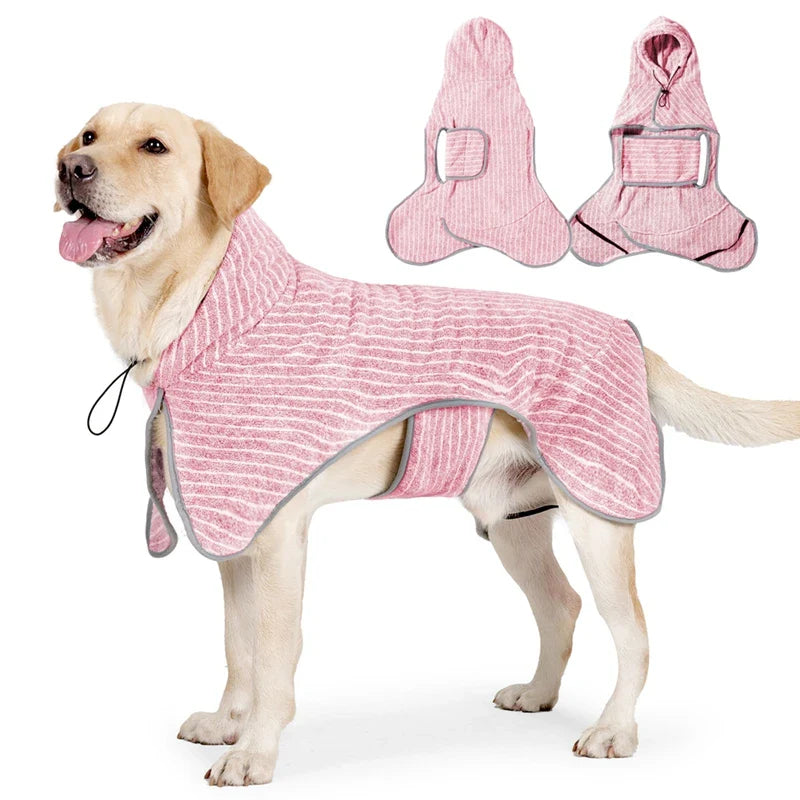 Pet Drying Coat Absorbent Bathrobe Towel for Large Medium Small Dogs Soft Adjustable Fast Drying Moisture Cat Dogs Pet Bath Robe