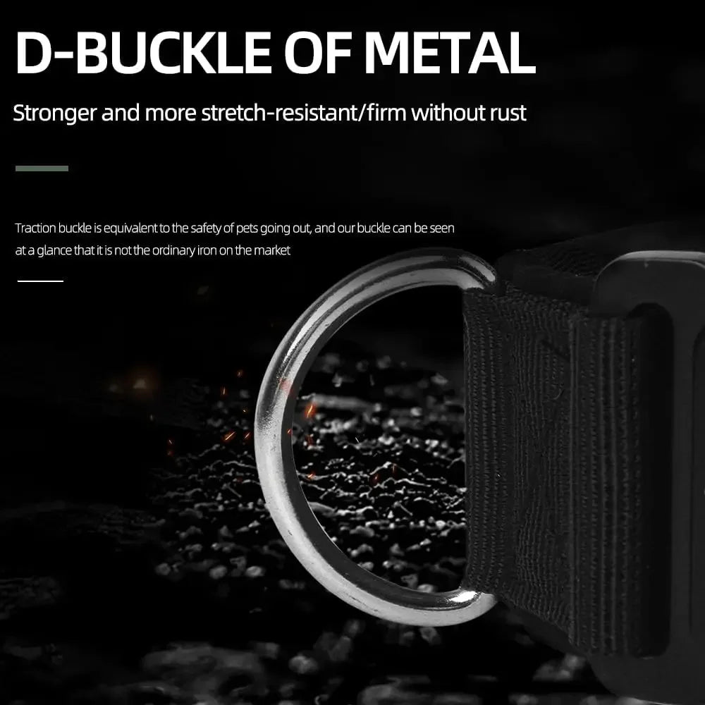 Tactical Dogs Collars with Handle Heavy Duty Military Dog Collar for Medium Large Dogs Collar with Quick Release Pets Collar