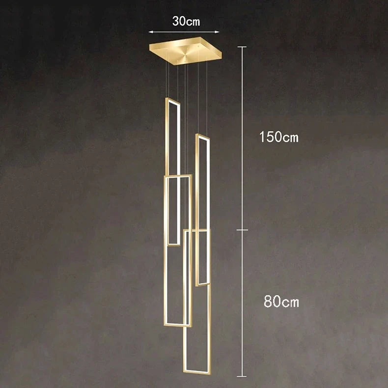 Modern ring stairs led lights pendant light lamps for living room led Chandeliers for dining room hanging light indoor lighting