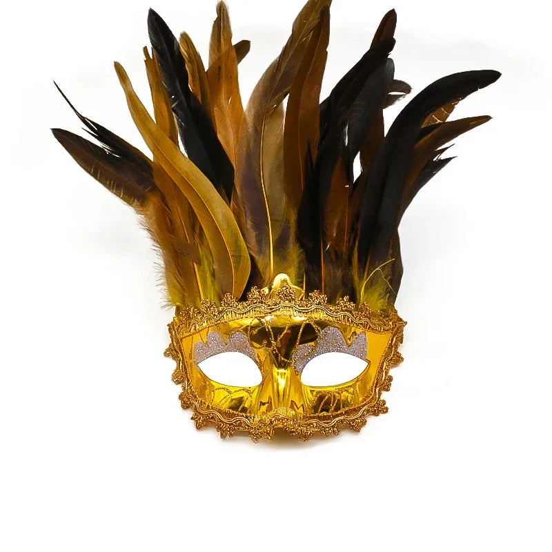 Party Mask Feather Masks Venetian Masquerade Halloween Indian Mask Cosplay Women Eye Masque Bar Nightclub Maske Ball Face