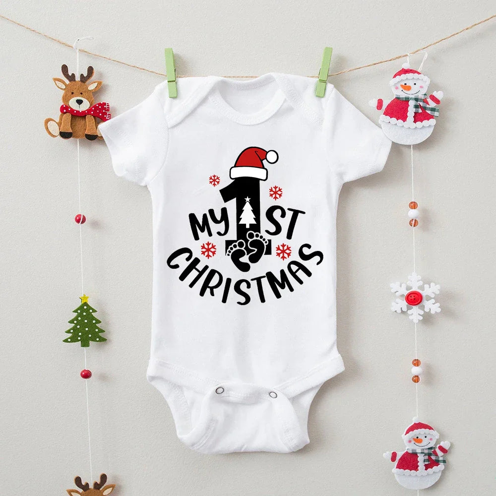 Family Matching Outfits Christmas Print Dad Mom Baby Romper Family Clothes Christmas Family Gift Set