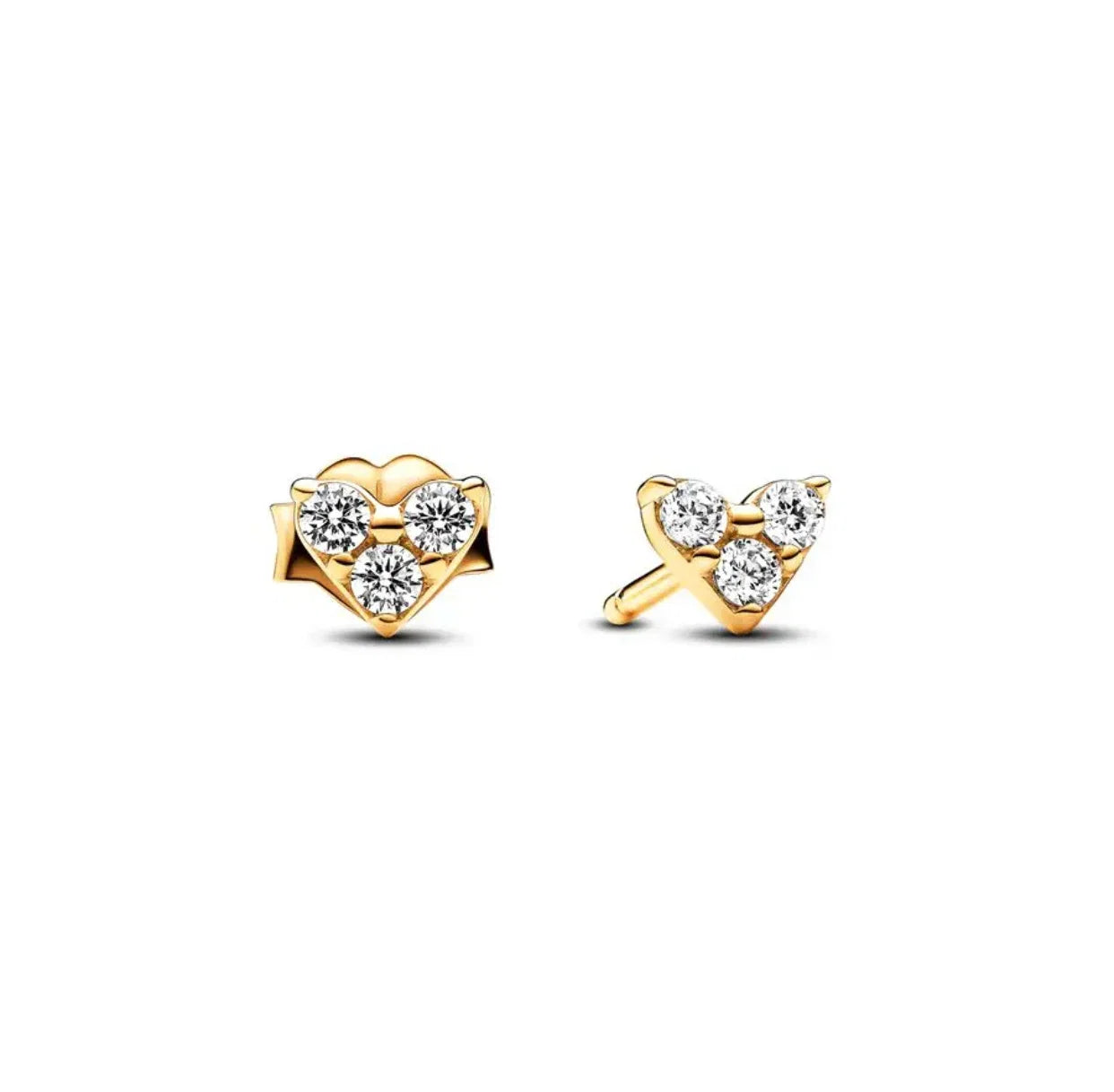 100%925 Pure Silver Classic Water-Drop Heart-Shaped Round Stud